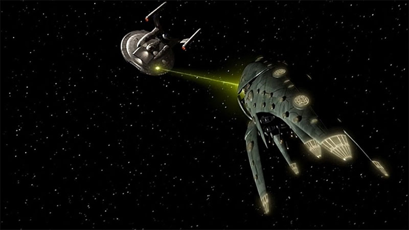 Star Trek Enterprise Romulan Drone Attacks NX01 Enterprise