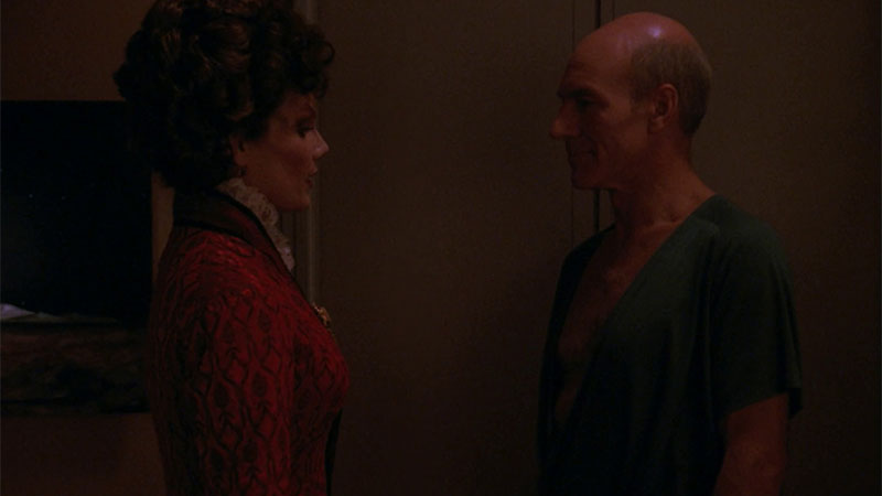 (CBS) Ardra tries to seduce Picard The Next Generation "Devil's Due"