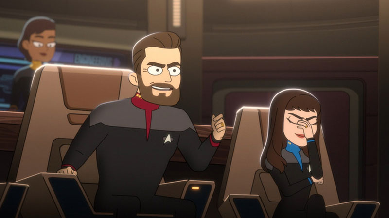 (Paramount+) Johnathan Frakes & Marina Sirtis retired to play Riker & Troi on the animated series Star Trek: Lower Decks