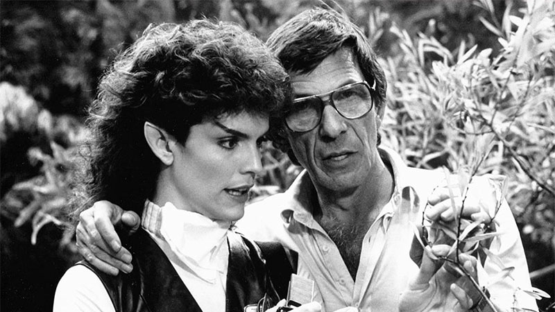 (Paramount) Robin Curtis & Leonard Nimoy behind the scenes of Star Trek III: The Search For Spock