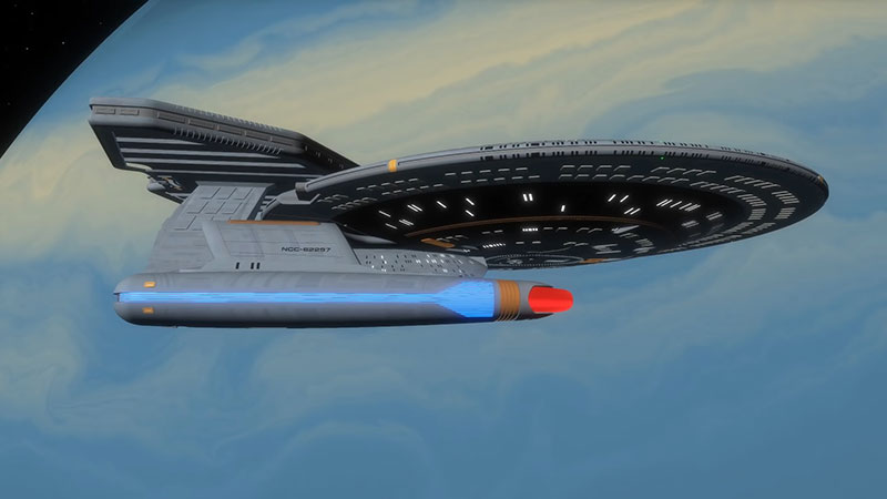 nebula class saucer with a defiant warship