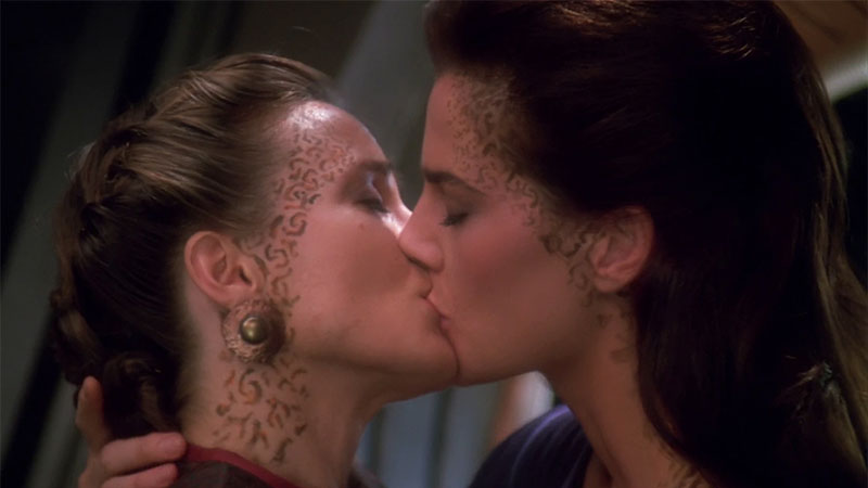 (CBD) Deep Space Nine aired the first kiss between two women on any Star Trek series