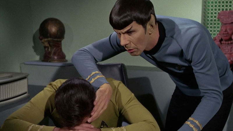 (CBS) To help Kirk overcome Trauma, Spock mind melds to wipe his memory - TOS "Requiem for Methuselah"