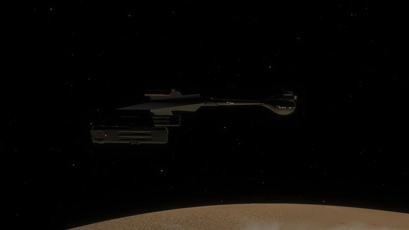 (CBS) The Klingon D7 Battlecruiser Side View