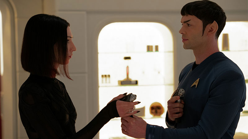 Spock and Captain Angel Strange New Worlds S1E7 “The Serene Squall"